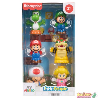 Pack 6 figuras my mario little people fisher-price