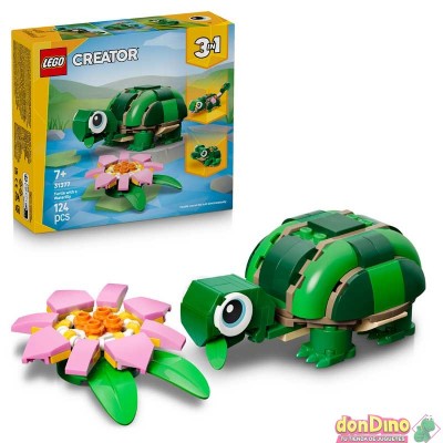 Tortuga con flor de nenufar lego creator 3 en 1 - 124 pzas