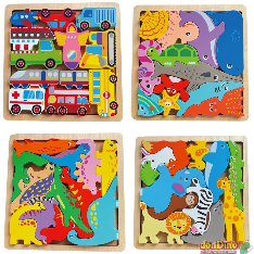 Panel 12 figuras encajables madera surtidos