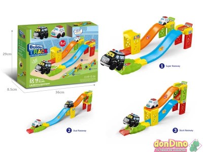 Pista con 2 coches builder track 22 pzas. 3 en 1