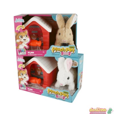 Peluche electrico conejito c/casa y zanahoria surtidos
