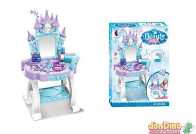 Tocador castillo princesa musical 6 pzas. - con espejo - luz y sonido