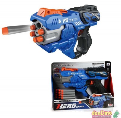 Pistola hero sniper con 12 dardos foam