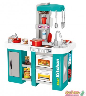 Cocina grande 53 pzas 72,5x61x33cm. luz y sonido - azul