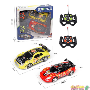 Pack 2 coches r/c 1:22 con luz 27 mhz surtidos