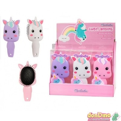 Cepillo de pelo unicornio surtidos martinelia