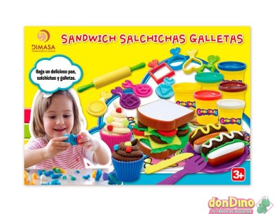 PLASTILINA SANDWICH SALCHICHAS GALLETAS