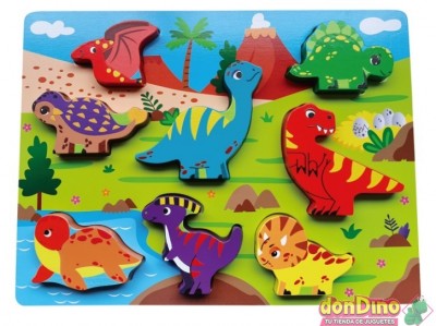 Panel madera 8 encajables dinos