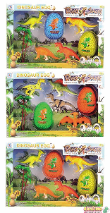 Pack 4 dinosaurios c/2 huevos