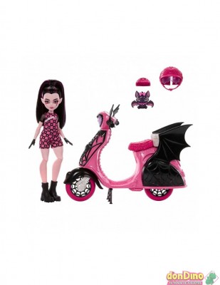 Draculaura y su scooter monster hig