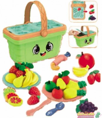 Cesta picnic frutas plastilina