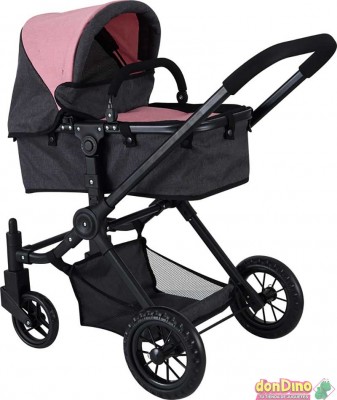 Coche capota grande negro y rosa