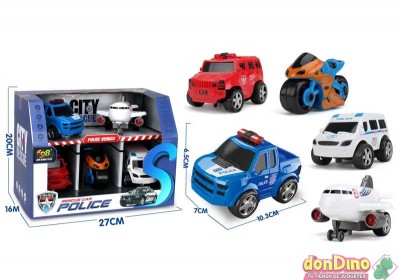 Set policia 5 vehiculos friccion