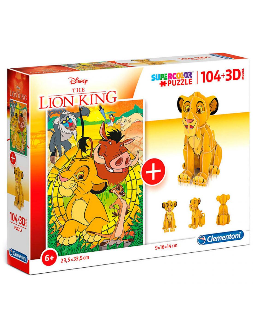 PUZZLE THE LION KING 104+3D